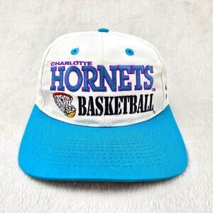 Vintage Charlotte Hornets Graphitti Under Brim Snapback Logo Athletic 90s Hip Ho